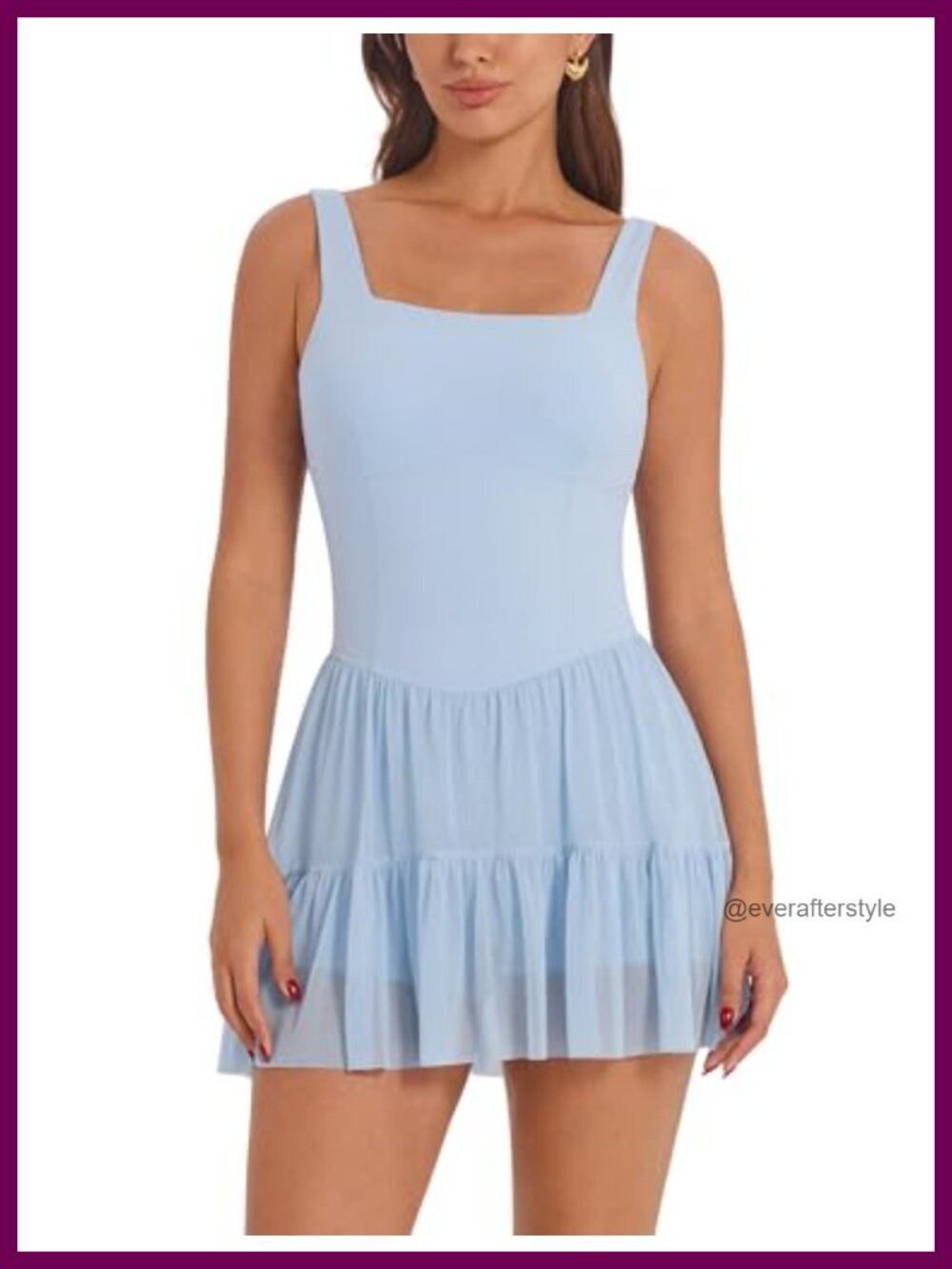 Women's Pleated Ruffle Tennis Athletic Mini Dress with Shorts Pocket